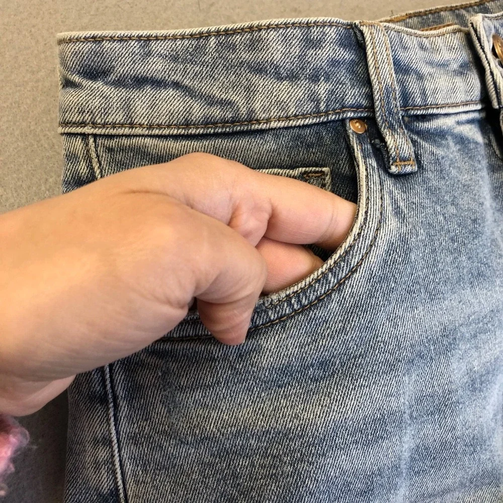 Kut From The Kloth Jane High Rise Shorts Womens 0 Blue Denim Roll Hem Festival